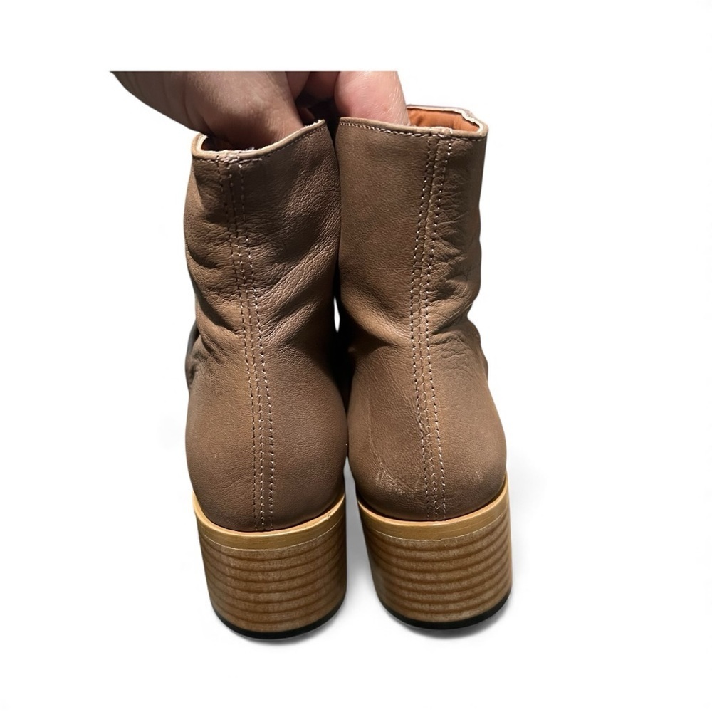 Anthropologie Leather Slouchy Ankle Boot Womens 5.5 Boho Chic Neutral Minimalist - Picture 5 of 10